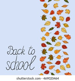 abstract vector doodle autumn leaves background - back to school