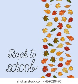 abstract vector doodle autumn leaves background - back to school