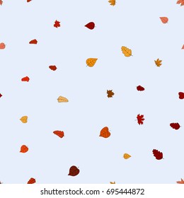 abstract vector doodle autumn leaves seamless pattern