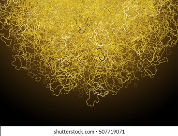Abstract vector doodle background. Golden oval stippling, particles grunge texture in retro style