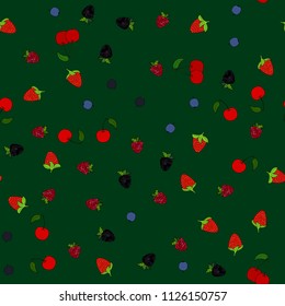 abstract vector doodle berry seamless pattern