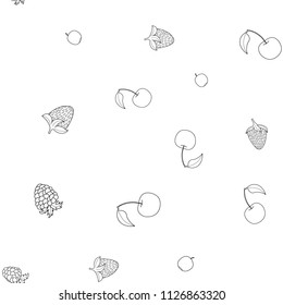 abstract vector doodle berry seamless pattern