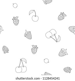 abstract vector doodle berry seamless pattern