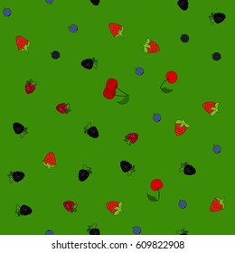 abstract vector doodle chaotic berry seamless pattern
