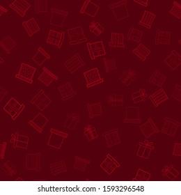 abstract vector doodle christmas presents seamless pattern - luxury red