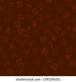 abstract vector doodle christmas presents seamless pattern - luxury red
