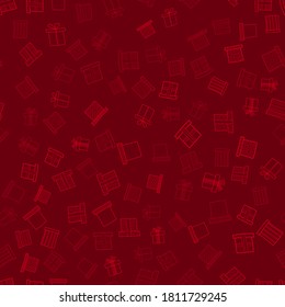 las navidades del doodle vectorial abstracto presentan un patrón ininterrumpido - rojo