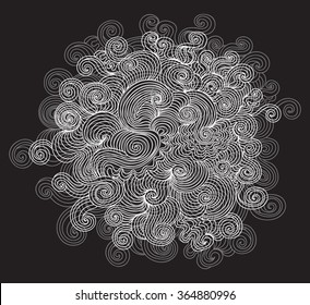 Abstract vector doodle circle pattern. Graphic decorative design