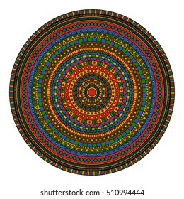 abstract vector doodle colored detailed bright mandala
