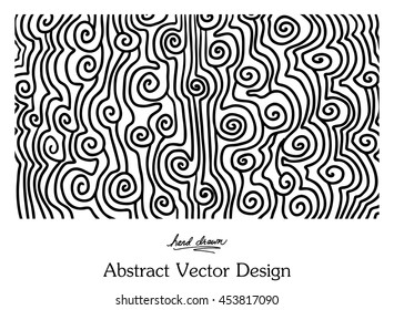 abstract vector doodle design, hand drawn curls and swirl lines in modern background