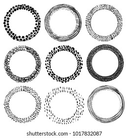 Abstract vector doodle frames - circles for graphic design, packaging and branding