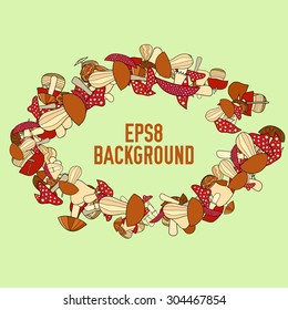 abstract vector doodle mushroom background