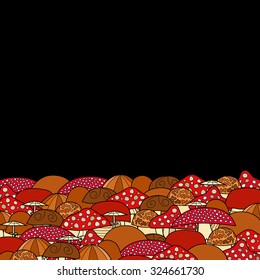 abstract vector doodle mushroom background
