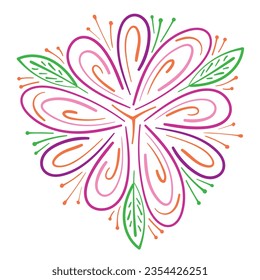 Abstract vector doodle ornament. Decorative graphic design element.