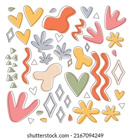 Abstract vector doodle. Pastel modern images