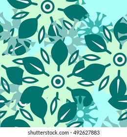Abstract vector doodle seamless colorful flower pattern or background