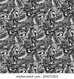 Abstract vector doodle seamless pattern.