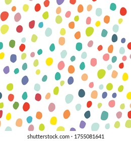 Abstract Vector Dot. Abstract Ink Dot Concept. Red Flying Background Paint. Rainbow Pattern Cute Sparks. Small Retro Color Background. Green Random Spot Splatter. Polka Dot. Seamless Holiday Drop.