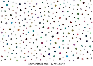 Abstract Vector Dot. Rainbow Pattern Cool Effect. Small Retro Polka Background. Irregular Ink Dot Texture. Color Dot. Black Random Spot Splatter. Seamless Vintage Blob. Red Vector Background Color.
