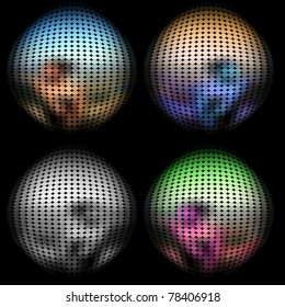 Abstract vector dots background. 4 spheres.