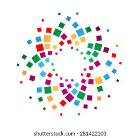 Abstract Vector Dots Business Logo . Circular Halftone Dots Company Icon . Abstract Spotted Background for your Design .