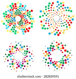 Abstract Vector Dots Business Logo . Circular Halftone Dots Company Icon . Abstract Spotted Background for your Design .