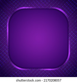 Abstract vector dots pattern purple background illustration with square banner for design 
