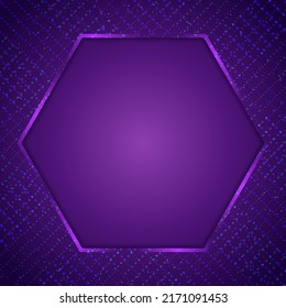 Abstract vector dots pattern purple background illustration with polygon banner for design 

