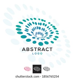 Abstract Vector Dots Vortex, Black Hole Logo.