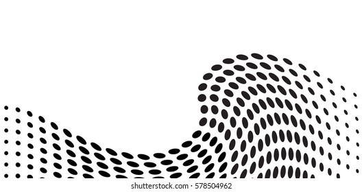 Abstract vector dotted background. Vector halftone wave