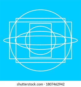 abstract vector, dotted line, ellipse, blue background