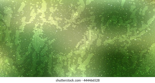 Abstract vector drawing card. attrition cracked green with, a dark background