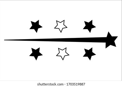 abstract vector drawing of falling stars on a white background