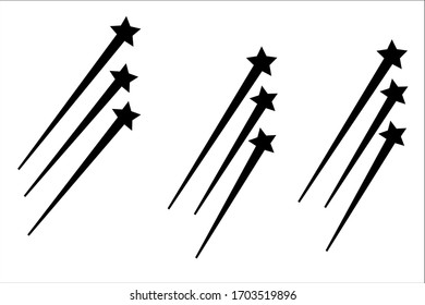 abstract vector drawing of falling stars on a white background