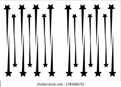 abstract vector drawing of falling stars on a white background
