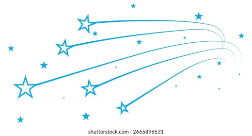 Dibujo abstracto del Vector de estrellas que caen sobre un fondo blanco