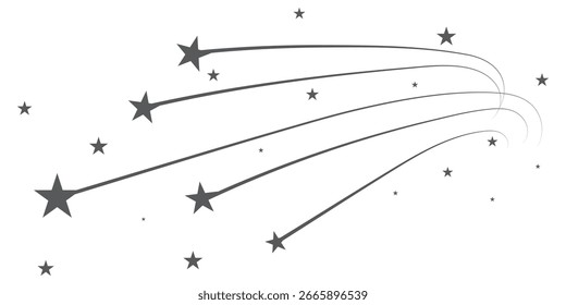 Dibujo abstracto del Vector de estrellas que caen sobre un fondo blanco
