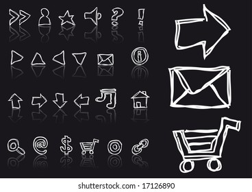 Abstract vector drawing of sketched web icons