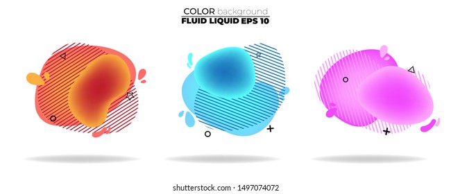 Abstract vector Dynamic fluid banners. Geometric liquid forms. Template bagdes. Various colors modern template banners shapes. Minimal curvy design. 