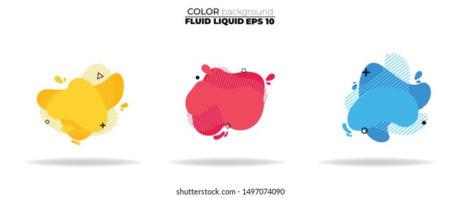 Abstract vector Dynamic fluid banners. Geometric liquid forms. Template bagdes. Various colors modern template banners shapes. Minimal curvy design. 