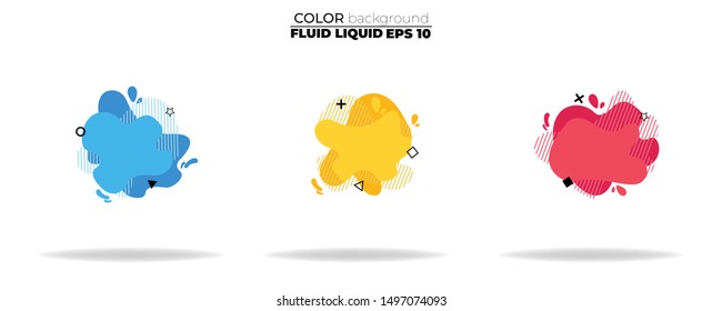 Abstract vector Dynamic fluid banners. Geometric liquid forms. Template bagdes. Various colors modern template banners shapes. Minimal curvy design. 