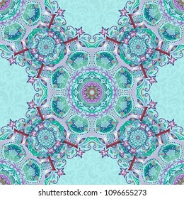 Abstract vector dynamic rippled surface, illusion of movement, curvature. Green and violet seamless pattern for printing or digital.