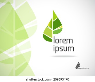 Abstract Vector Eco Emblem. Green Leaf Symbol. Element Design Template. Creative Ecology Concept Icon