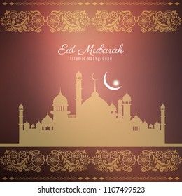 Abstract vector Eid Mubarak festival religious background design