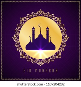Abstract vector Eid Mubarak stylish greeting background