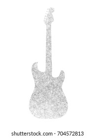 Abstract vector electric guitar from hand drawn lines