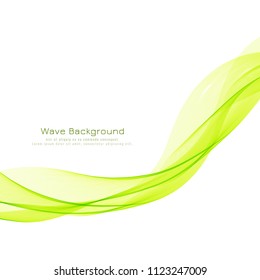 Abstract vector elegant green wave background