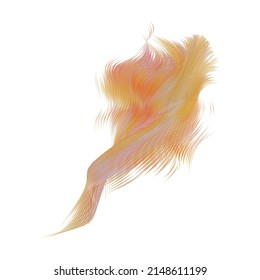 Abstract vector element with dynamic stripes. Colorful wavy futuristic form. 