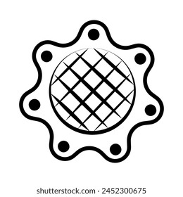 Abstract vector element isolated on a white background, elegant image with a black outline, logo, shape.