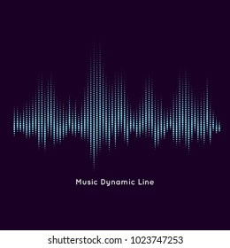 Abstract vector element for music design with equalizer. The dynamic line on a dark background